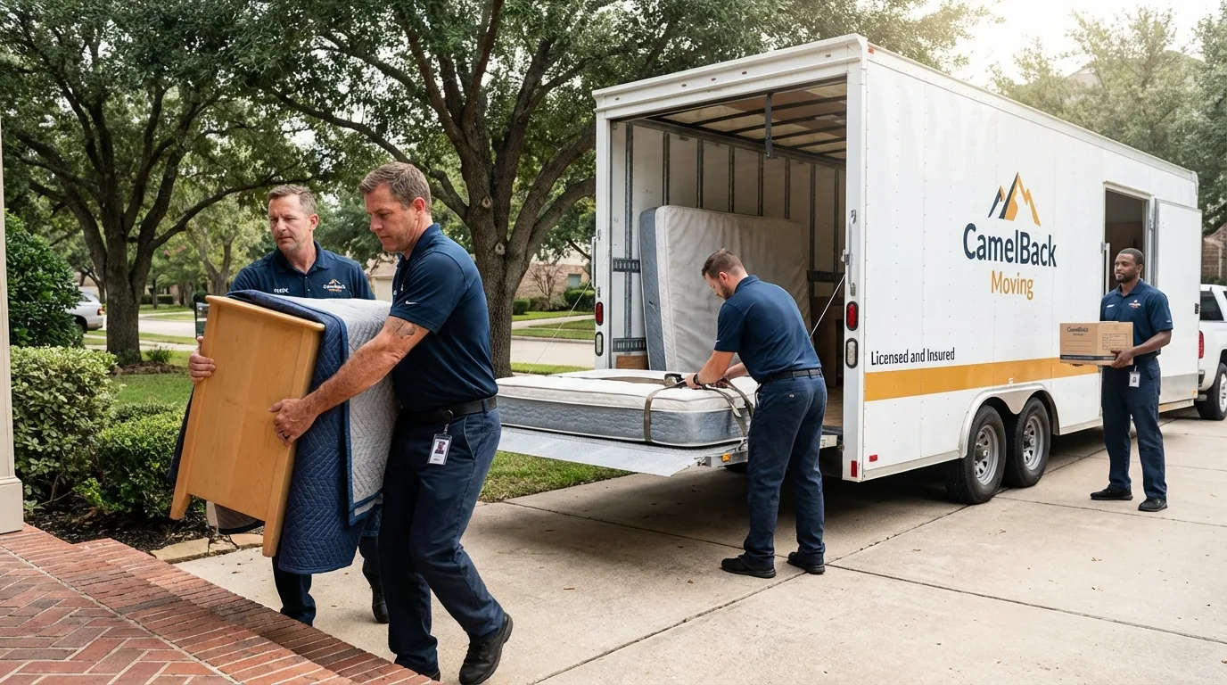 Crew loading residential truck for cross-state move from Meyersdale, PA