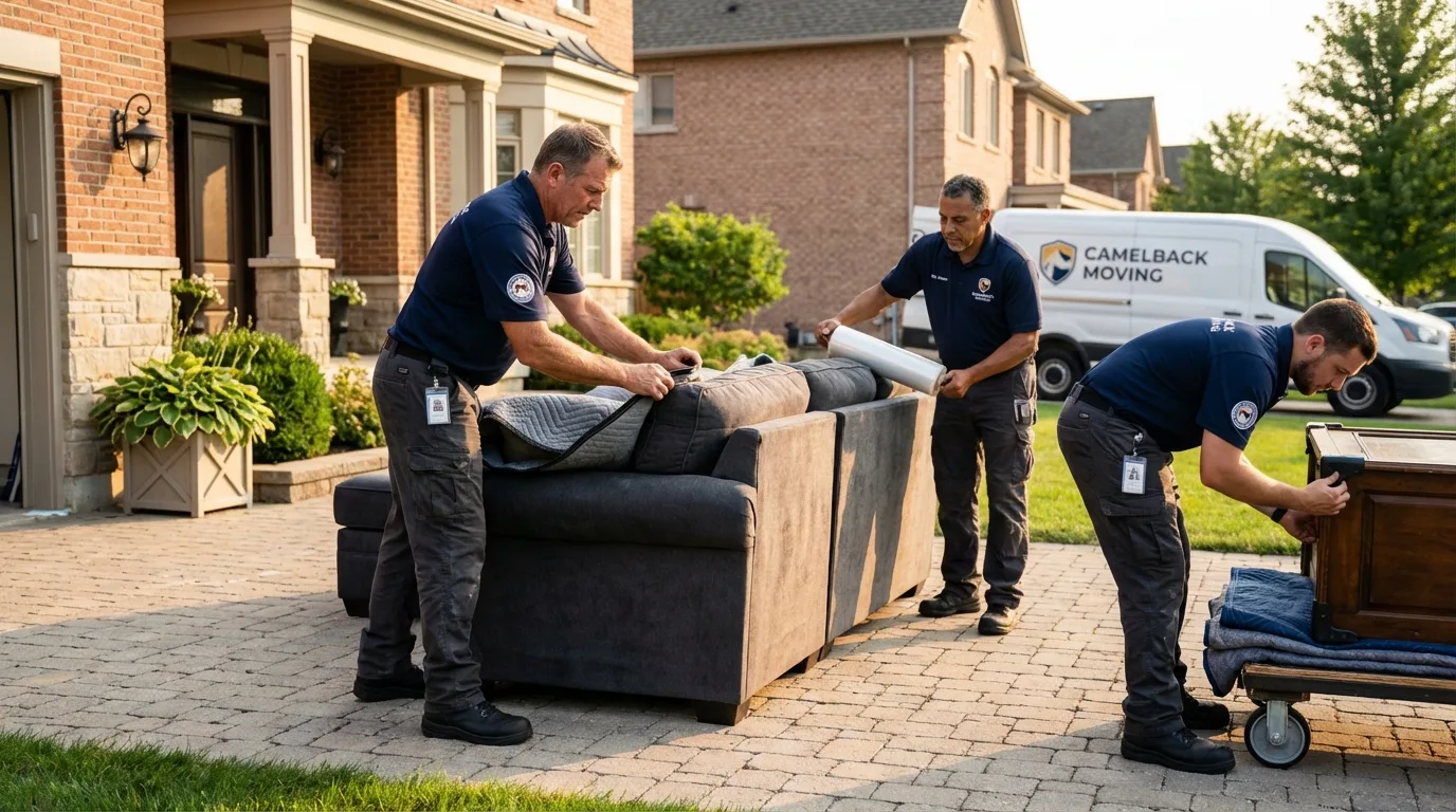 Large estate moving crew wrapping furniture in Meyersdale, PA
