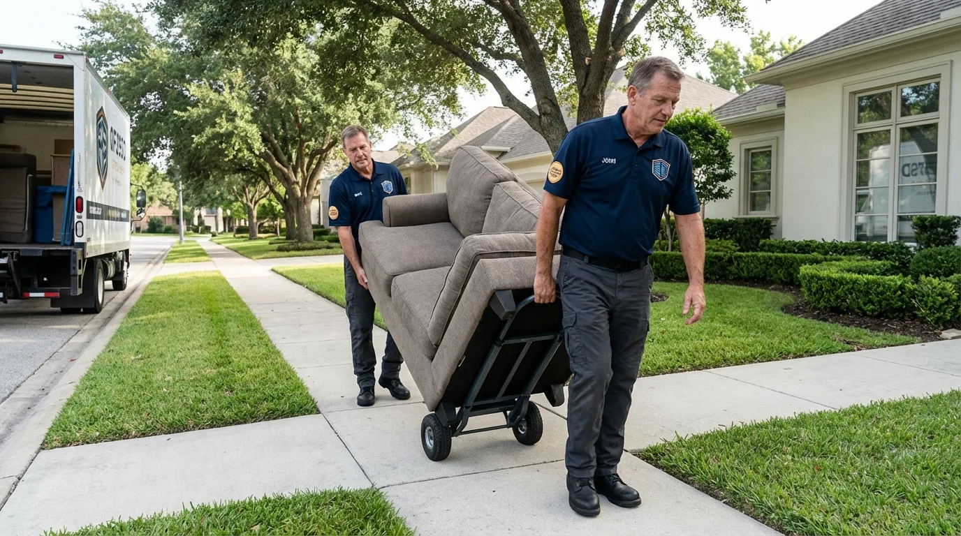 Local residential moving crew loading furniture in Meyersdale, PA