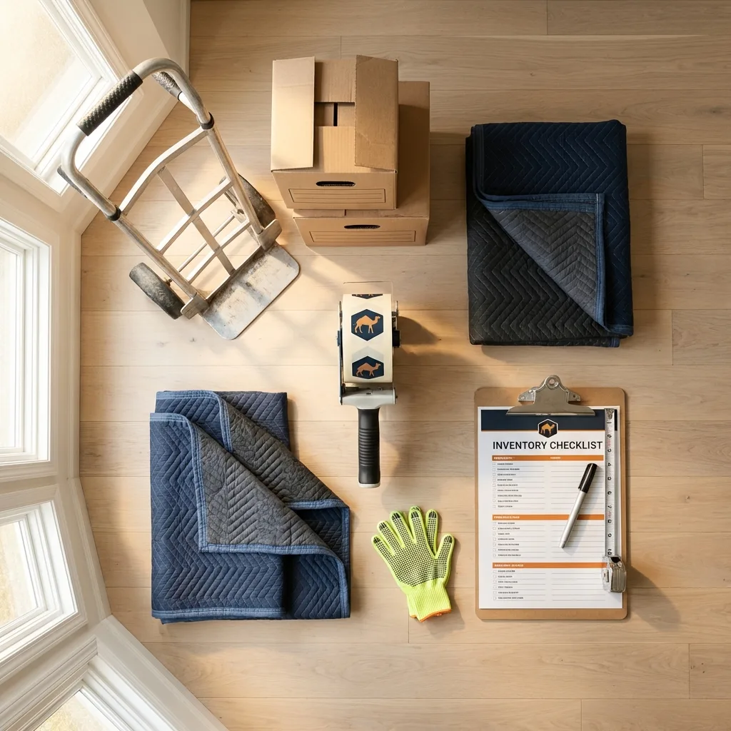 Professional moving supplies and packing materials layout for Meyersdale residential relocations